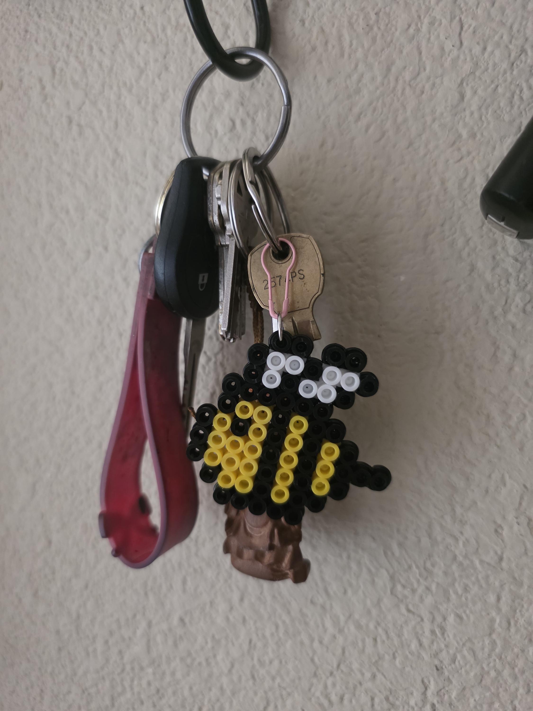 Perler Bead Bee Keychain - Backpack Charm - Etsy
