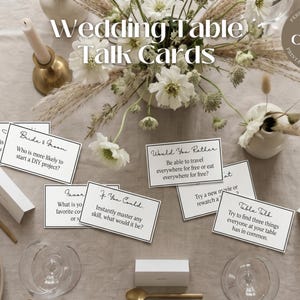 Wedding Conversation Cards | 100 Printable Icebreaker & Table Trivia Game Prompts | Digital Download