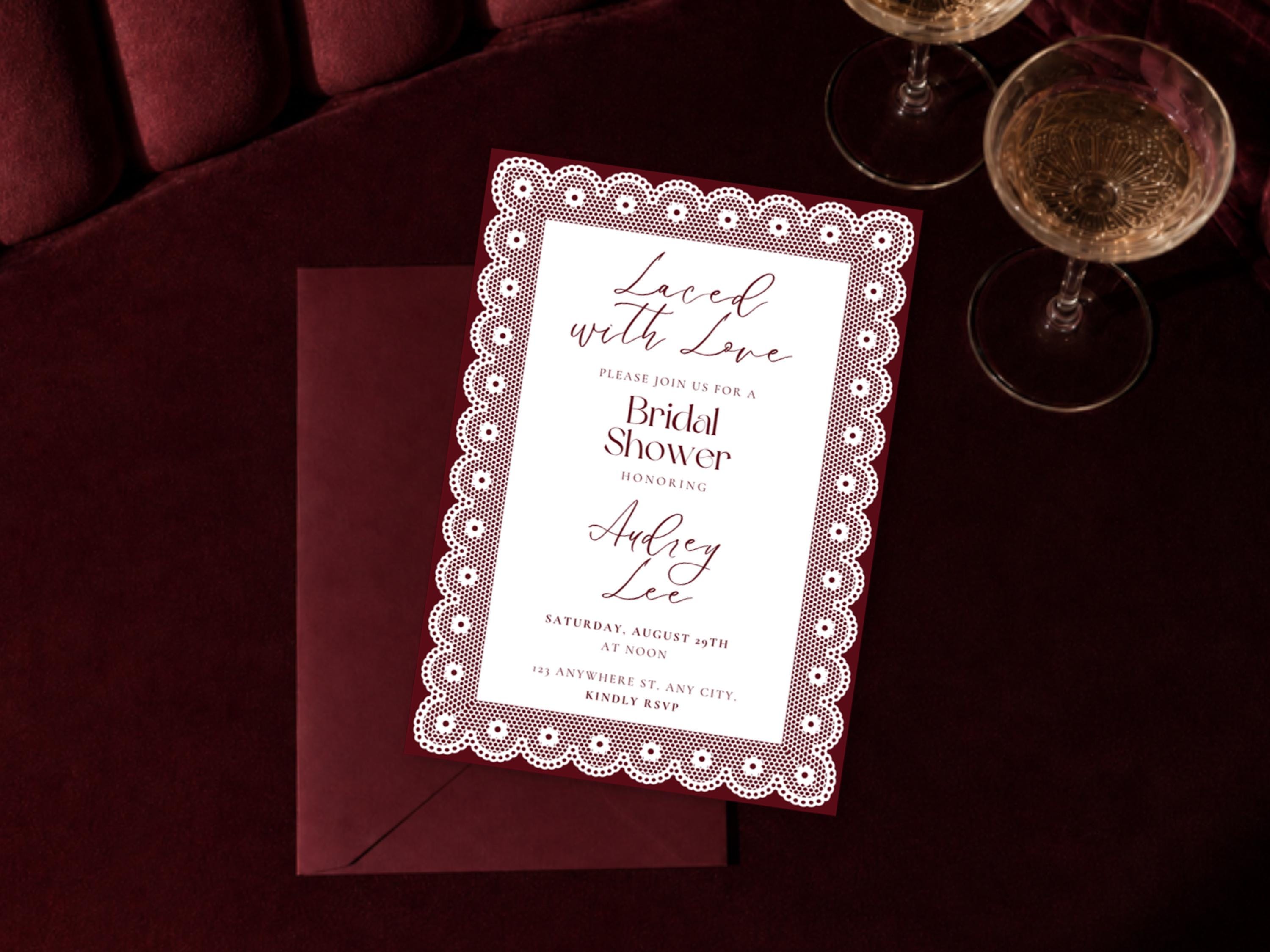 Laced With Love Bridal Shower Invitation