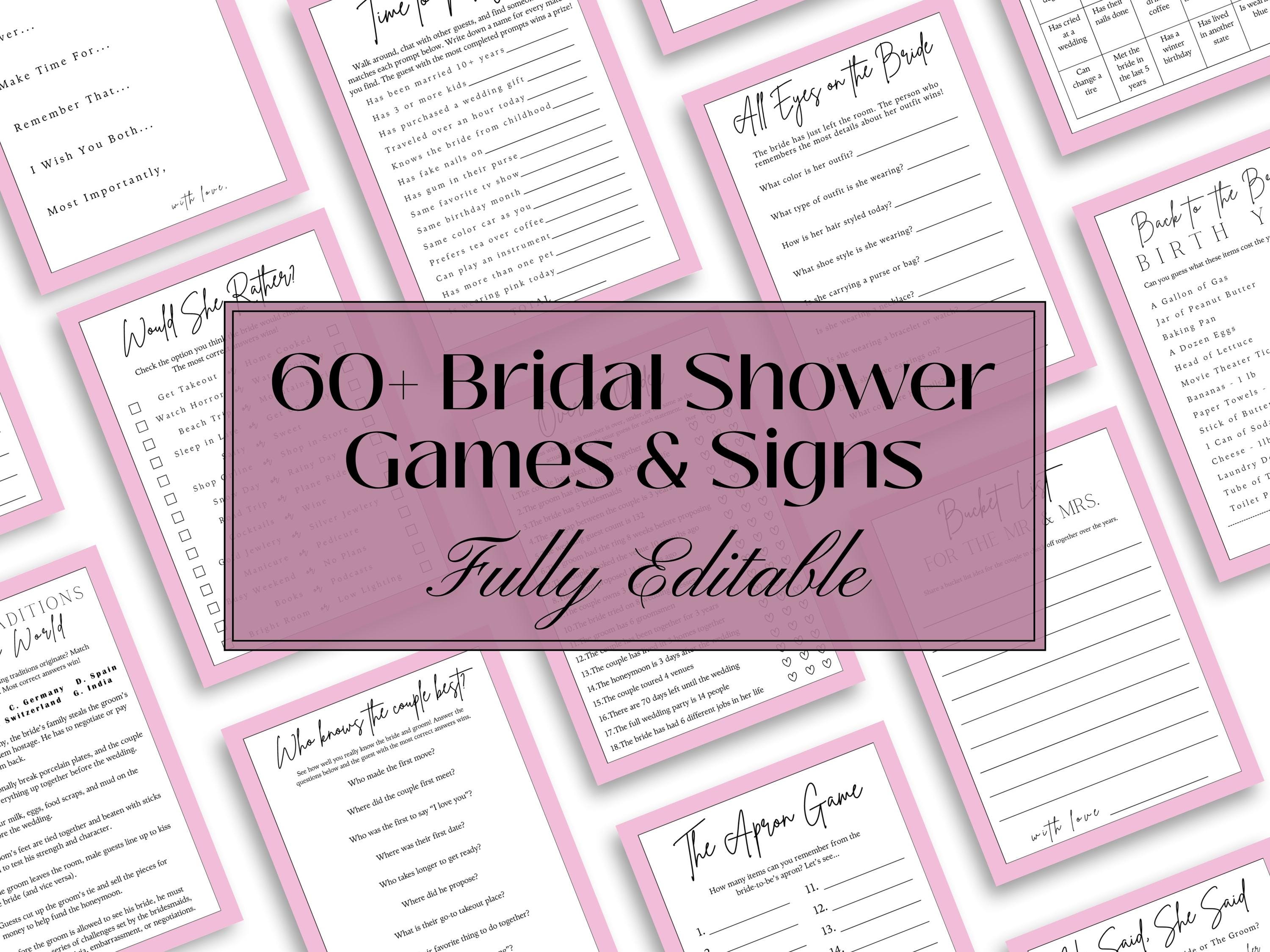 Bridal Shower Games Bundle
