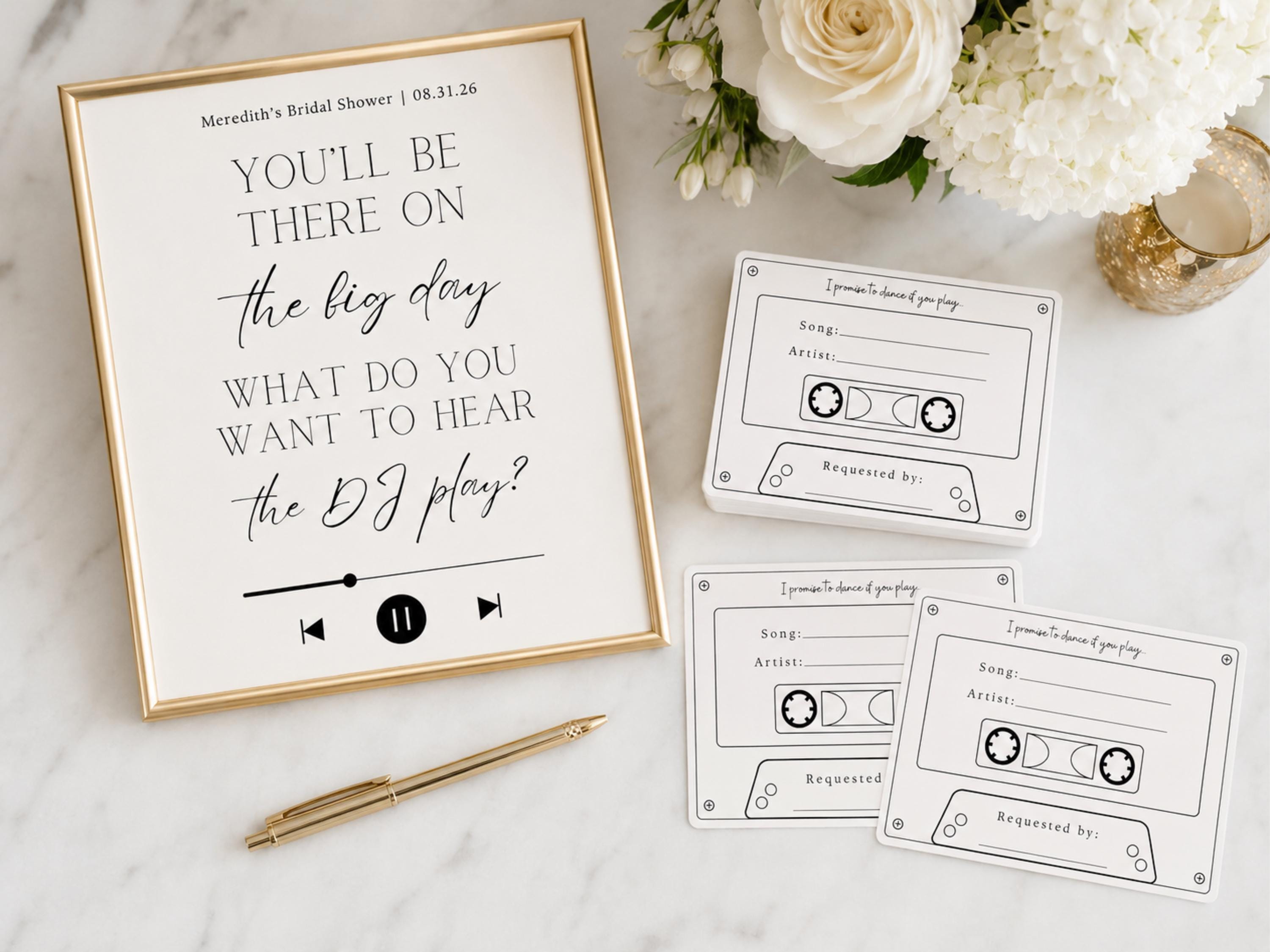 Cassette Tape Song Request Card