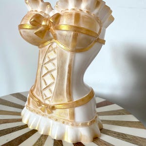 Grand pot corset – Rangement pinceaux maquillage & accessoires – Déco féminine originale – Idée cadeau
