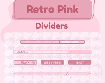 Retro Pink 4 Hand-Drawn Discord Dividers | Server Decoration | Discord Organization