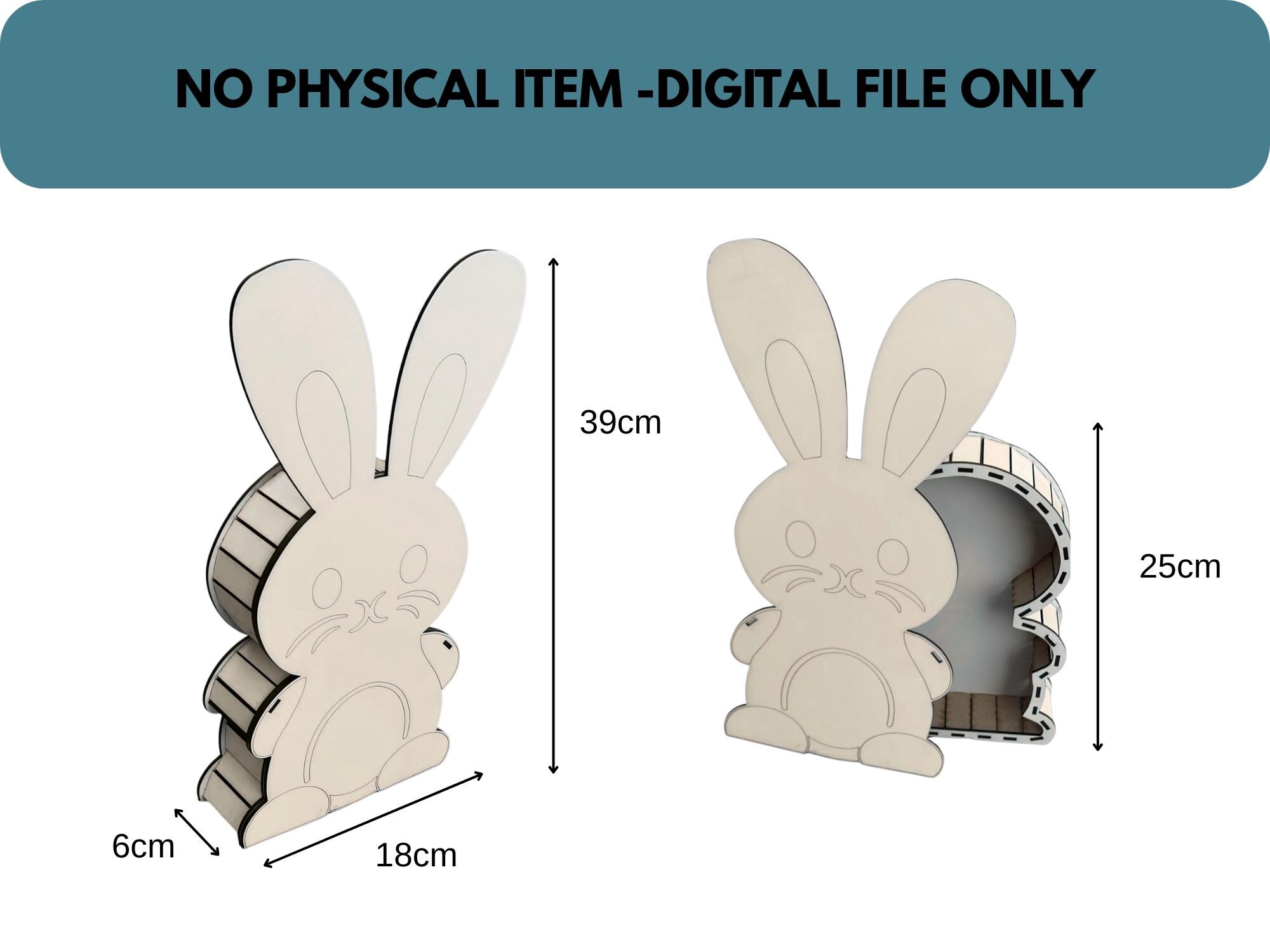 Easter Bunny Candy Box Laser Cut File | Mdf 3mm Bunny Gift Box Template ...