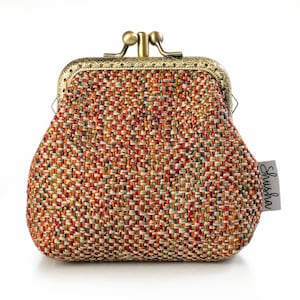 Geldbörse Geldbörse, Doppeltasche Geldbörse, personalisierte Anfangsmünze und Kartentasche, Doppelkuss-Verschluss-Geldbörse, Geschenk für Frauen, Mädchen-Brieftasche