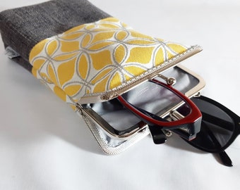 Eyeglass Case Handmade Fabric, Dual Eyeglasses Case, Eyeglasses Case Double Pockets, Eyeglass Case For Travel, Retro Eyeglass Case
