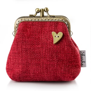 Muttertagsgeschenk, Rote Geldbörse, Kiss Lock Geldbörse, Doppeltaschen Geldbörse, personalisiertes Geschenk, Double Lock Wallet, Kiss Lock Wallet