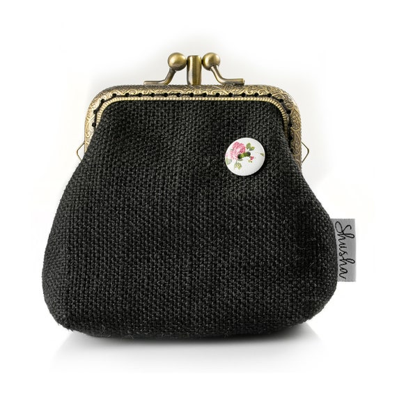 Large kiss lock purse. Blue coin purse with a separate zipper for card –  Handmade suede bags by Good Times Barcelona