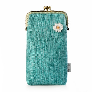 Eyeglass Case For Travel, Retro Eyeglass Case, Women Gift Fabric Eyeglass Case, 70s Eyeglass Case, Teal Handmade Eyeglass Case, Cloth Case
