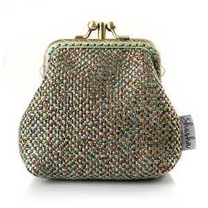 Geldbörse Geldbörse, Doppeltasche Geldbörse, personalisierte Anfangsmünze und Kartentasche, Doppelkuss-Verschluss-Geldbörse, Geschenk für Frauen, Mädchen-Brieftasche