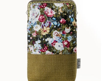 Floral Double Eyeglasses Case, Vintage Style, Travel Glasses Organizer