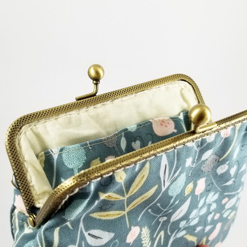 Blue Kiss Lock Wallet Double Coin Purse With Cards Slot