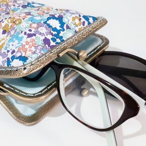 Glasses Case Handmade, Eyeglass Case Double Pockets, Eyeglass Case Handmade Fabric, Double Eyeglass Case For Travel, Retro Eyeglass Case