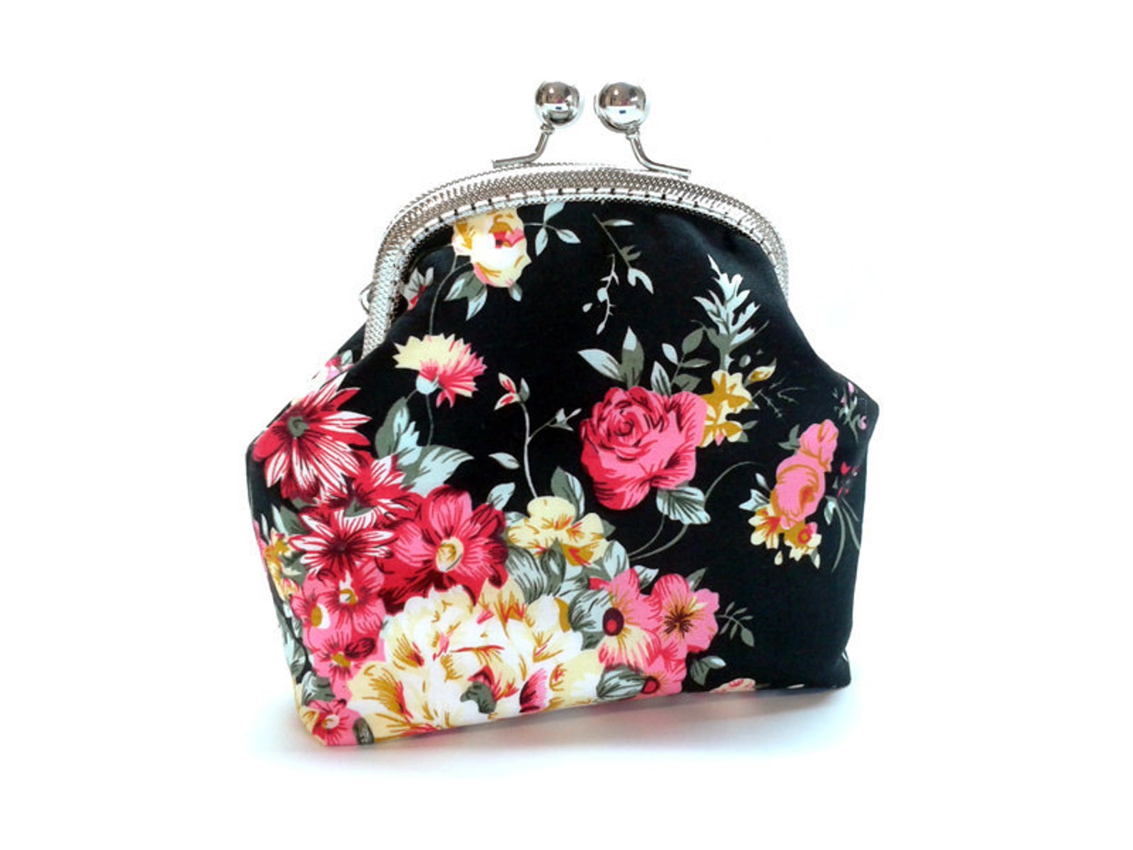 Cosmetic Purse Makeup Bag Kiss Lock Purse Cosmetic Bag Etsy
