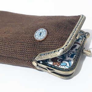 Retro Eyeglass Case, 70s Eyeglass Case, Eyeglass Case Handmade, Double Pockets Eyeglasses Case , Fabric Case, Eyeglass Case For Travel