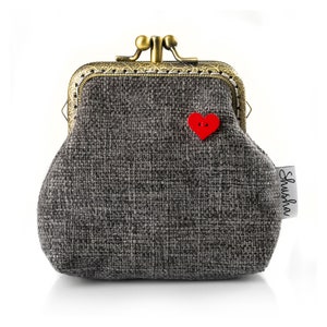 Personalisierte Geldbörse, Geldbörsen, Grau Kiss Lock Brieftasche, Frauen Brieftasche, Geldbörse mit Kiss Lock, Doppel Kiss Lock Geldbörse, Geldbörse
