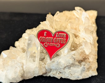 Vintage I Love Golden Gate Casino Heart Pin