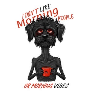 Rolig grinig hundtryck, kaffeälskarepresent (digital nedladdning)