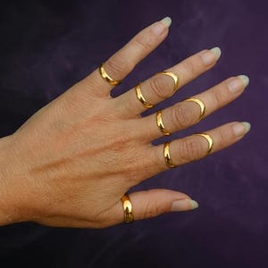 Conjunto de anéis elegantes dourados para artrite, com tala para pescoço de cisne, suporte ajustável para hipermobilidade, joia minimalista para articulação do dedo em martelo, anel para articulação.