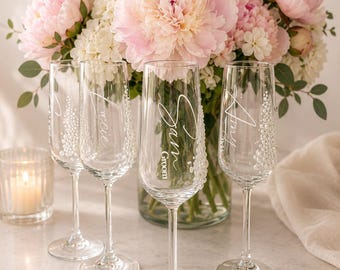 Copa de champán de perla personalizada / Copa de brindis de boda personalizada