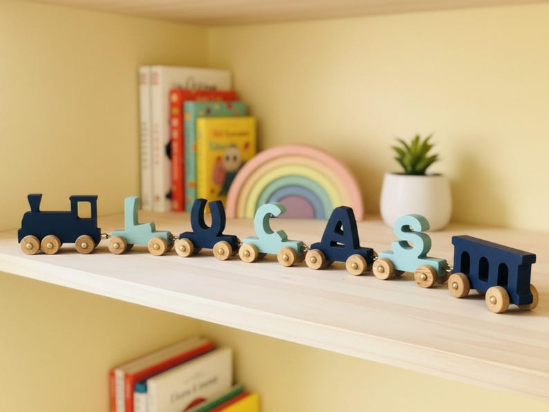 Train Letter Rack Personalized Wooden Name Train | Alphabet Letters Train Toy for Kids ...
