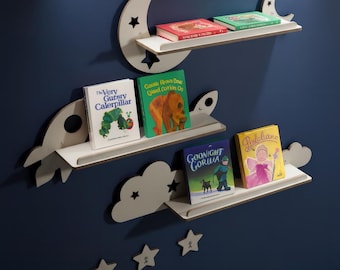 Étagère murale Montessori, étagère flottante en bois pour chambre de bébé, présentoir de livre peu encombrant pour décoration de chambre de bébé et de tout-petit, cadeau significatif pour les enfants