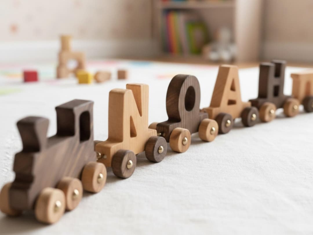 Name Frame Toy Personalized Wooden Name Train Toy for Kids, Custom Baby Gift ...