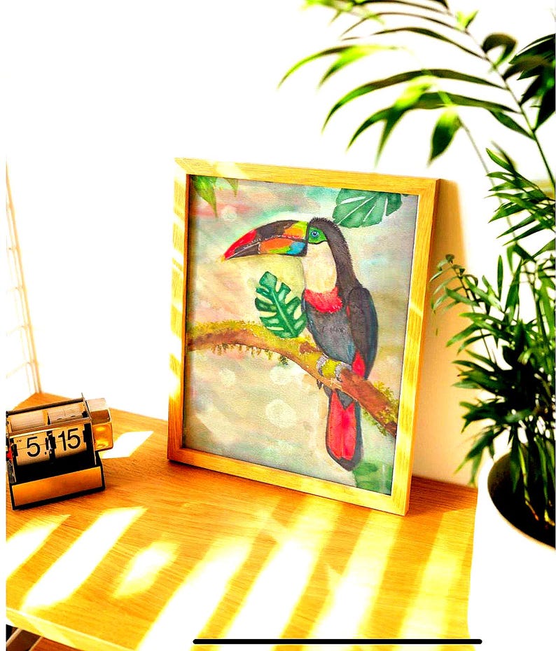 Toucan Watercolor Art Print, Tropical Rainforest Decor - Etsy