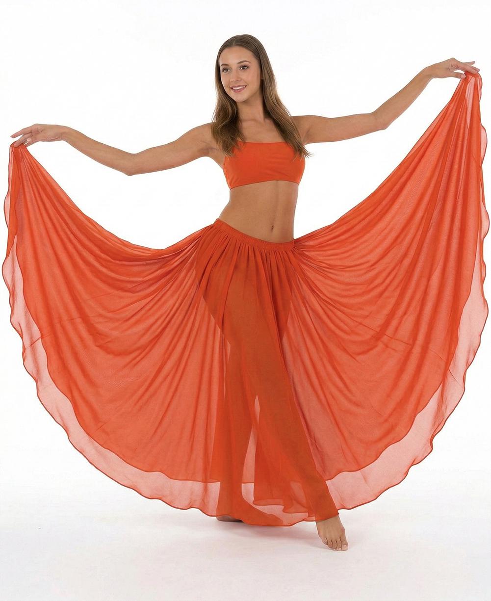 Costume di Danza del Ventre Maxi Gonne in Chiffon Doppio Strato Gonna Lunga Grande Swing Gonna Danza Flamenco Elegante Abbigliamento per Costumi di
