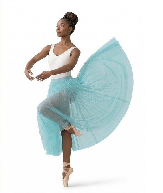 Women/girl Chiffon Ballet Dance Midi Full Circle Maxi Skirt