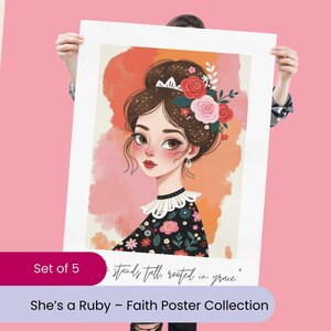 Kristen gåva för henne | Hon är mer värdefull än rubiner-tryck | Skriftstämpel | Trocitat-affisch | Kristen väggkonst för kvinnor |