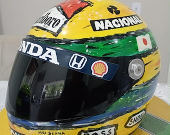 Ayrton Senna 1992 Japan Helmet - Hand Painted F1 Art