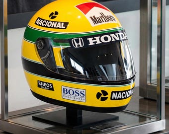 Senna-Helm von 1991 | Originalgetreue Nachbildung (Maßstab 1:1) | McLaren MP4/6 Honda Weltmeister | Sammlerstück für Formel-1-Fans
