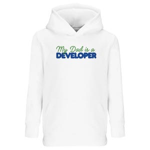 My Dad is a Developer |Recycled Blend Kids Hoodie White