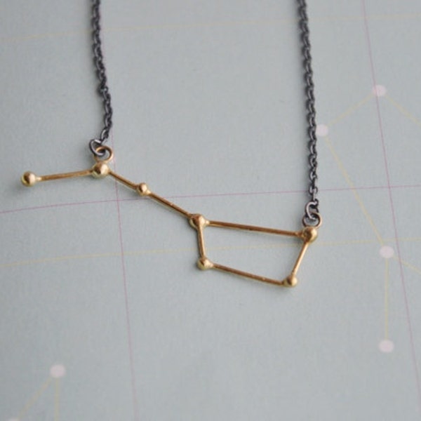 Ursa Major / Big dipper necklace 18k goldplated and sterling silver