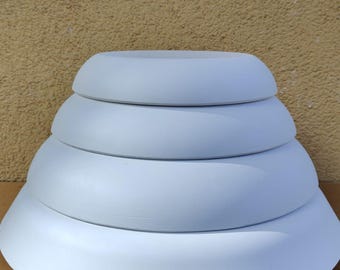 4pc Plate Dish Flat Bottom Plaster Drape Mold for Pottery and Ceramics
