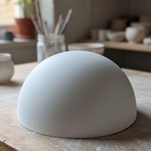 Molde hemisférico de yeso de 25 cm para alfarería y cerámica