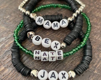 Personalized Name Bracelet, Custom Beaded Stacking Bracelet