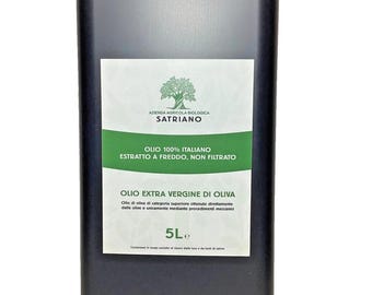Huile d’Olive Extra Vierge – 100% Italienne – Extraction à froid, Non filtrée – Nouvelle récolte 25/26 – 5 Litres – Acidité ≤ 0,3 pour cent