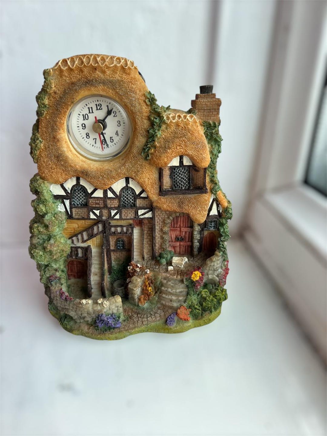 Vintage Cottage Clock House Quartz Clock Figurine - Home Decor Gift - Etsy