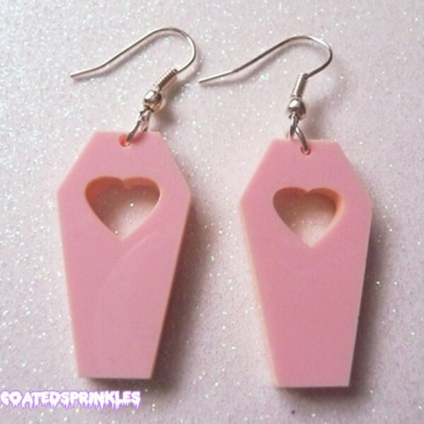 Pastel coffin earrings