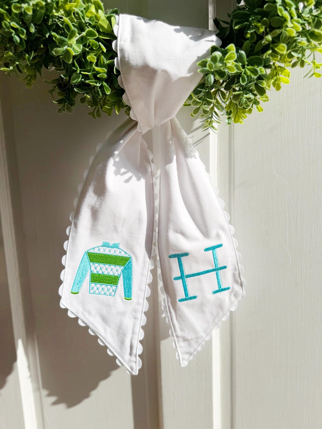 Derby Jockey Silk Wreath Sash – Ric Rac Trim, Monogram Option - Etsy