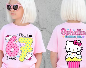 Inspired I Was 6 Now I'm 7 T Shirt: Kitti Theme ,Gift for Girls
