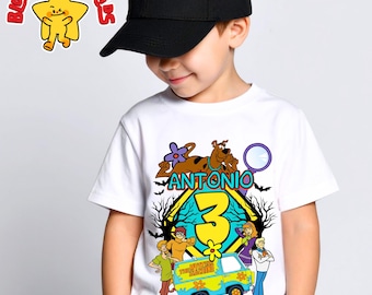Inspired Retro Vintage Cartoon Birthday T Shirt: Mystery Machine Theme, Gift for Kids