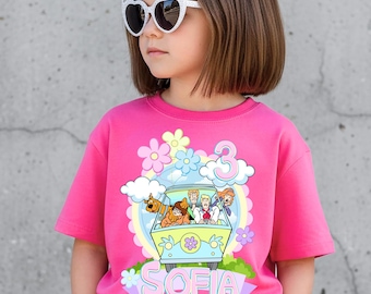 Inspired Retro Vintage Cartoon Birthday T Shirt: Mystery Machine Theme, Gift for Kids