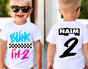 Inspired Punk Rock Birthday T Shirt: Blink I'm 2 Party Theme, Gift for Kids