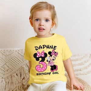 Inspired Minni Birthday T Shirt: Minni Mouse Party Theme, Gift for Girls image 6