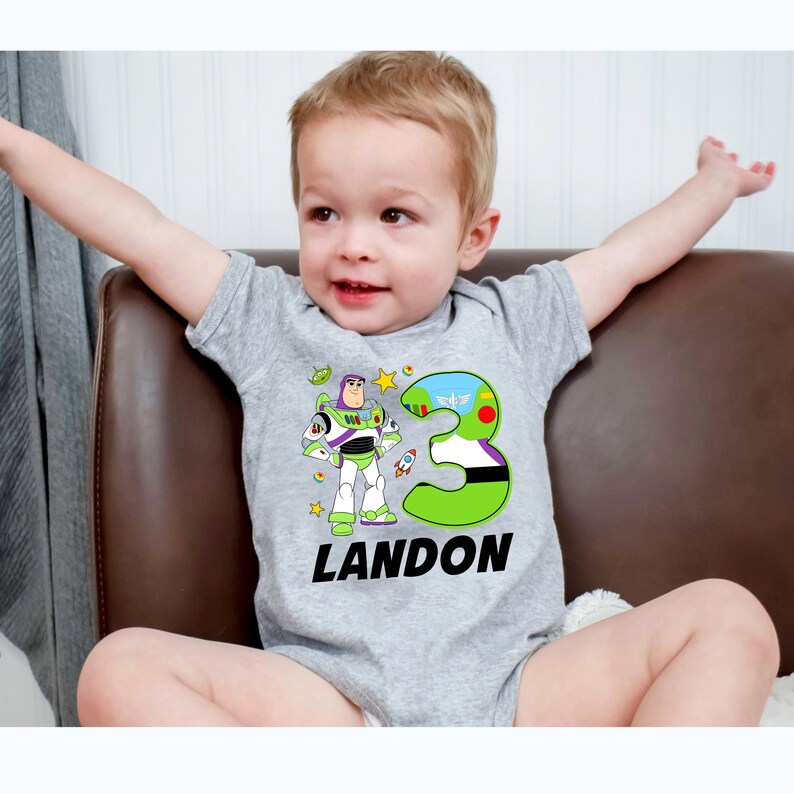 Inspired Buzz Birthday T Shirt: Lightyear Party Theme, Gift for Kids image 5