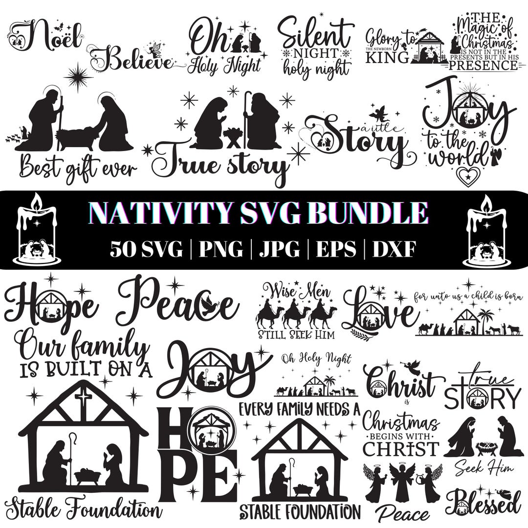 Nativity SVG Bundle / Cut File / Cricut / Commercial Use / Nativity SVG ...