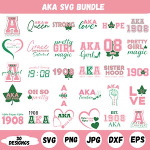 Aka Svg, Aka Svg Bundle, Aka Png, Alpha Kappa Alpha Svg, 1908 Svg, Aka Gifts, Aka Shirt, Greek Letters Svg, Greek Alphabet, Cricut Svg Files